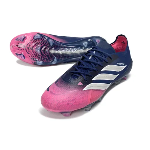 Chuteira Campo Adidas Predator 26 Elite FG Azul Marinho e Rosa