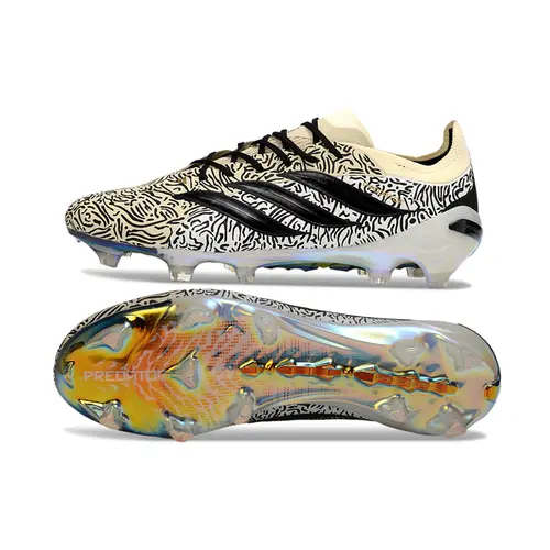 Chuteira Campo Adidas Predator 26 Elite FG Amarelo, Branco e Preto