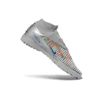 Chuteira Society Nike Phantom GX 6 DF Elite TF Prata, Verde e Laranja - imagem 7