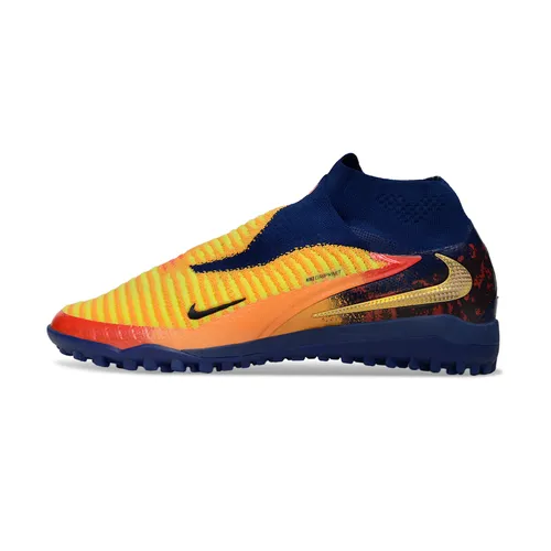 Chuteira Society Nike Phantom GX 6 DF Elite TF Azul, Amarelo e Vermelho