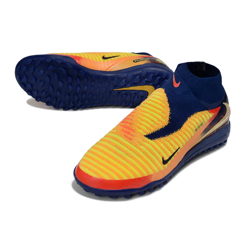 Chuteira Society Nike Phantom GX 6 DF Elite TF Azul, Amarelo e Vermelho