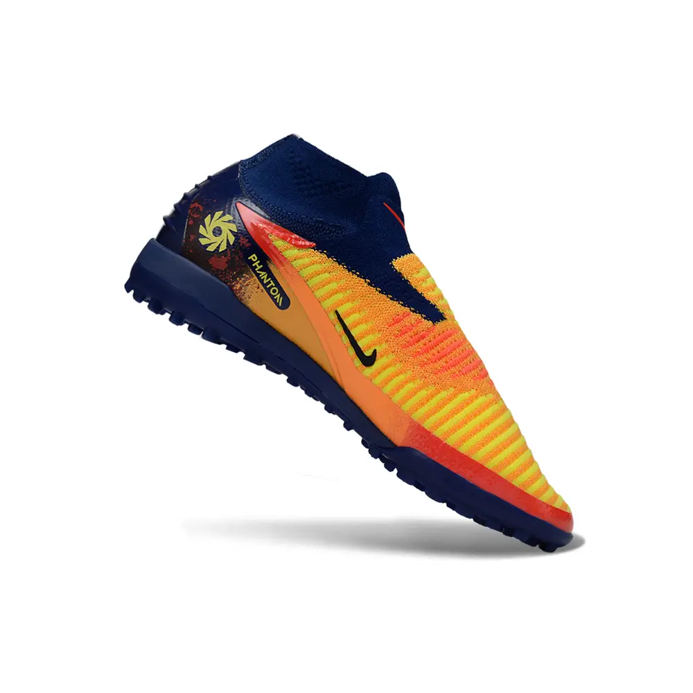 Chuteira Society Nike Phantom GX 6 DF Elite TF Azul, Amarelo e Vermelho