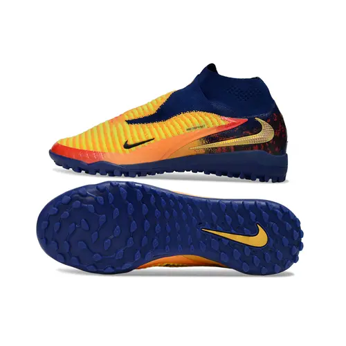 Chuteira Society Nike Phantom GX 6 DF Elite TF Azul, Amarelo e Vermelho