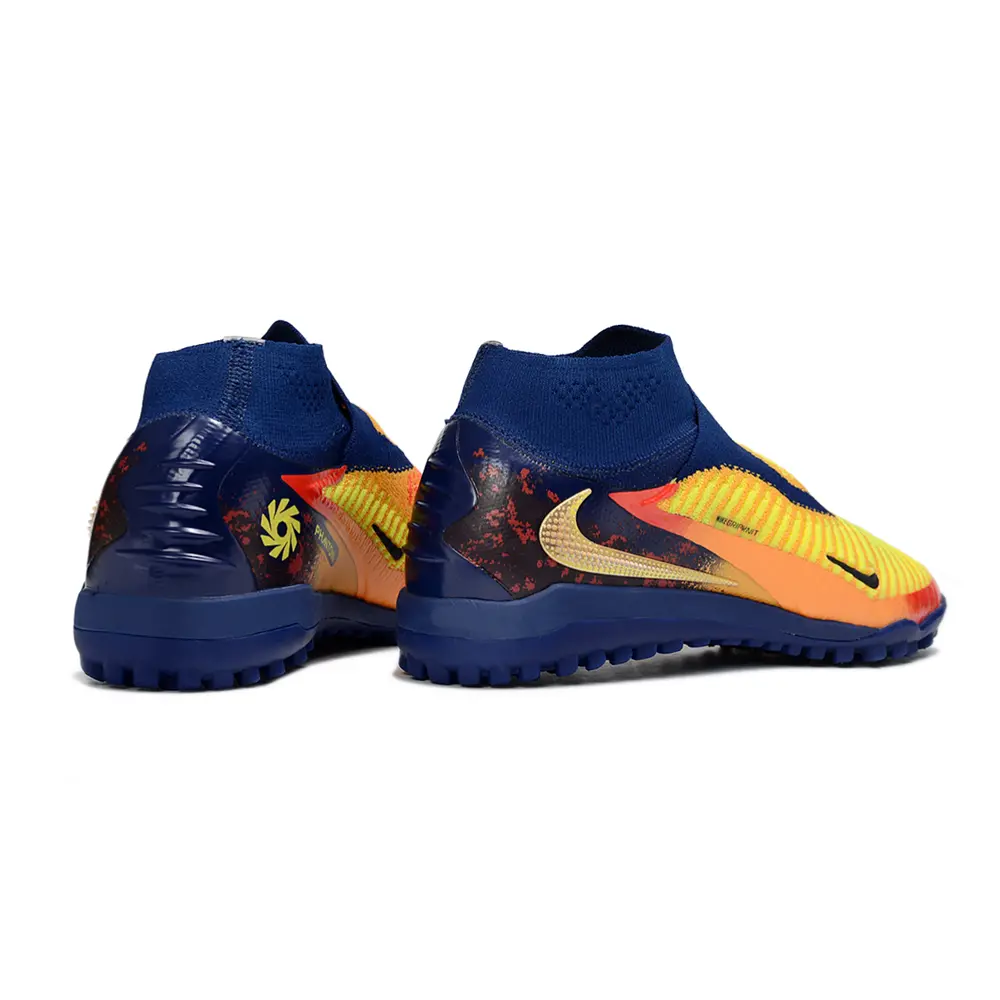 Chuteira Society Nike Phantom GX 6 DF Elite TF Azul, Amarelo e Vermelho