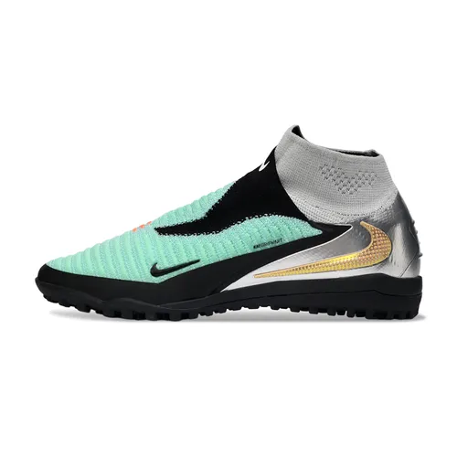 Chuteira Society Nike Phantom GX 6 DF Elite TF Preto, Verde e Laranja
