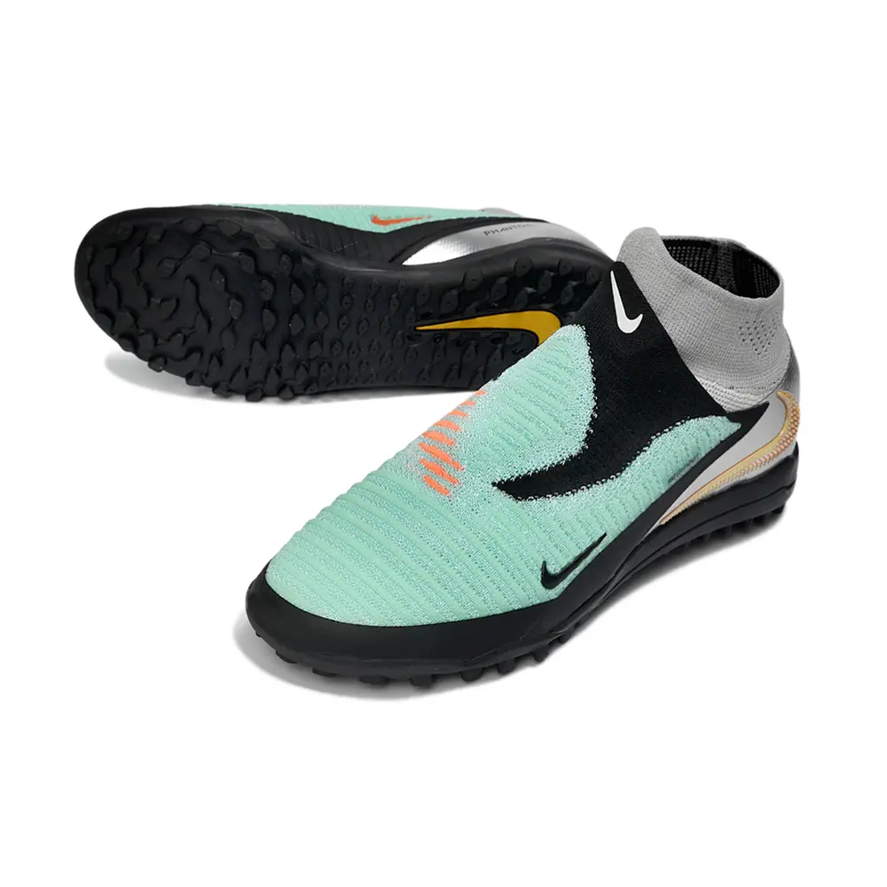 Chuteira Society Nike Phantom GX 6 DF Elite TF Preto, Verde e Laranja