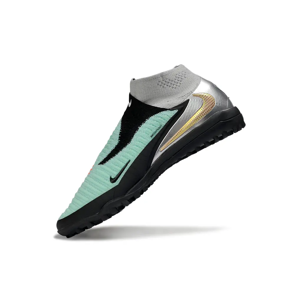 Chuteira Society Nike Phantom GX 6 DF Elite TF Preto, Verde e Laranja