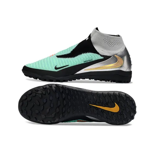Chuteira Society Nike Phantom GX 6 DF Elite TF Preto, Verde e Laranja