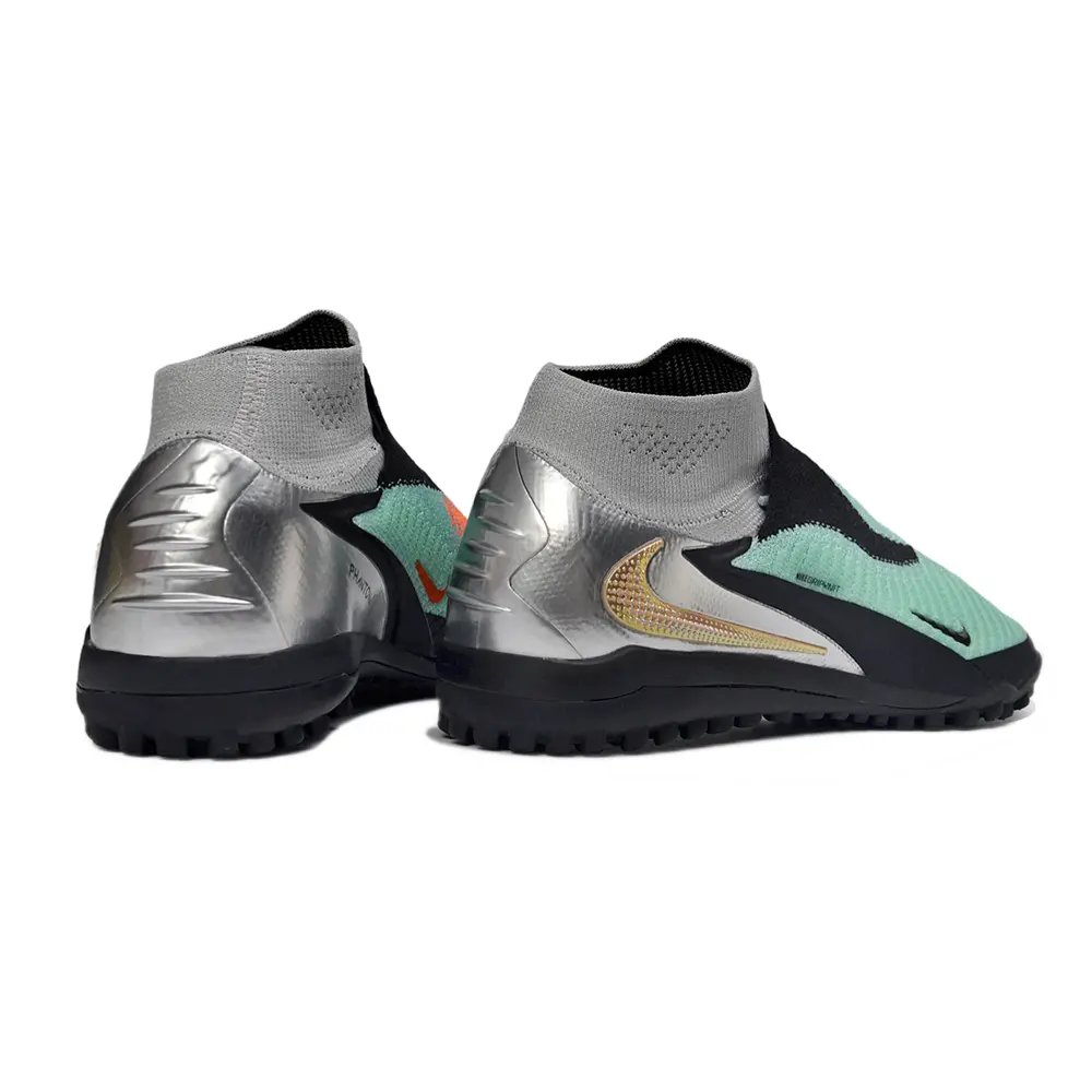 Chuteira Society Nike Phantom GX 6 DF Elite TF Preto, Verde e Laranja