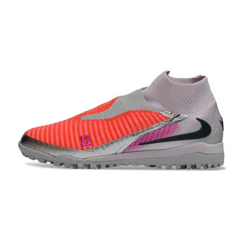 Chuteira Society Nike Phantom GX 6 DF Elite TF Cinza, Prata e Laranja 