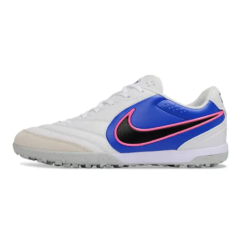 Chuteira Society Nike Tiempo Ligera Pro TF Branco, Azul e Rosa - Attack Pack