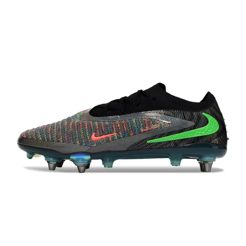 Chuteira Campo Nike Phantom GX 6 Elite Trava Mista Preto, Verde e Laranja