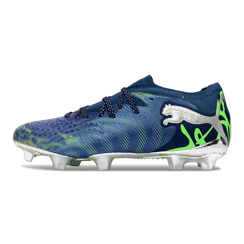 Chuteira Campo Puma Future 9 FG Azul, Verde e Prata