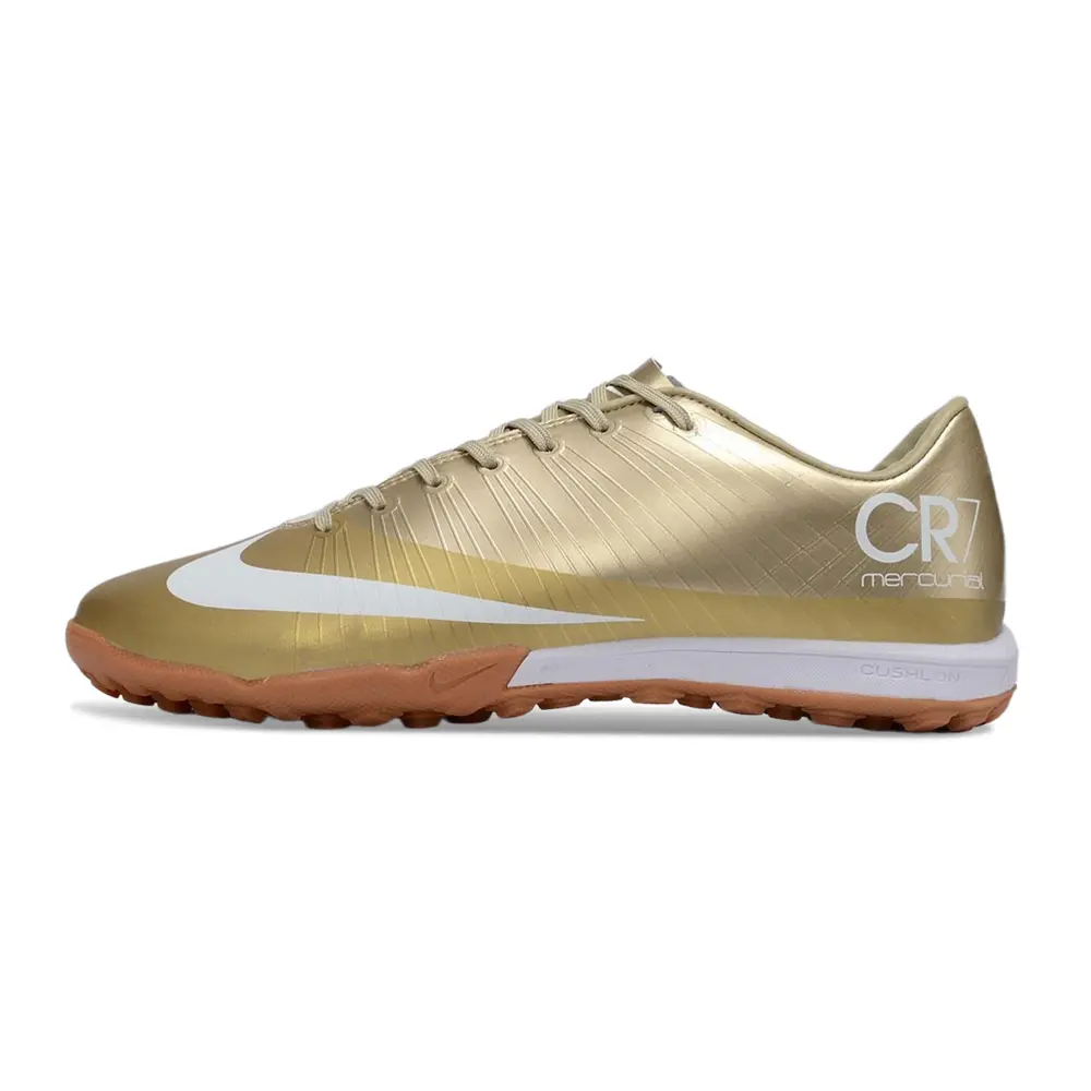 Chuteira Society Nike Superfly 1 Elite TF Dourado e Branco