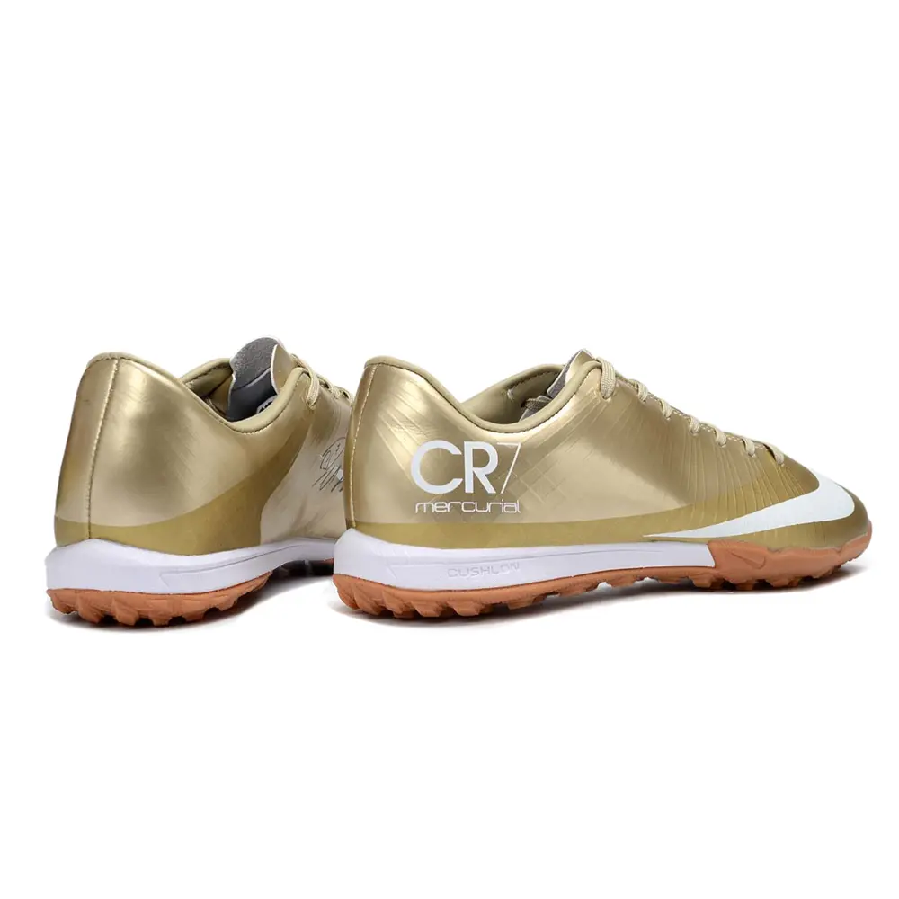 Chuteira Society Nike Superfly 1 Elite TF Dourado e Branco