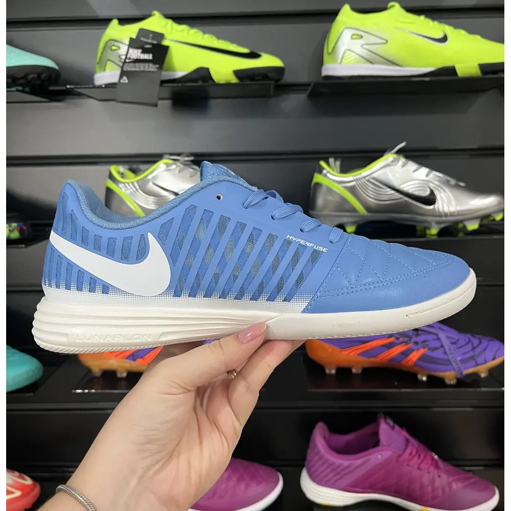 Chuteira Futsal Nike Lunar Gato II IC Azul e Branca - Pronta Entrega