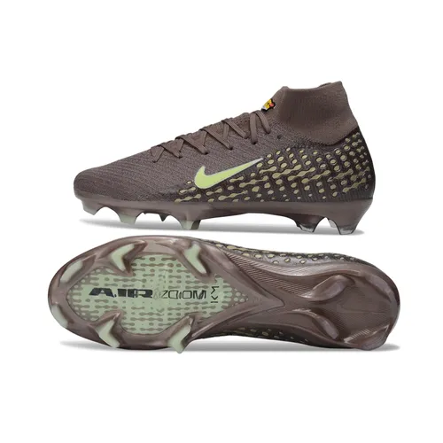 Chuteira Campo Nike Air Zoom Mercurial Superfly 10 Elite FG Marrom e Verde - Mbappe's 