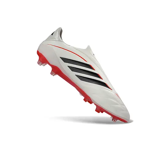 Chuteira Campo Adidas Copa Pure 4 Laceless Elite FG Bege e Vermelho - Born For Goals