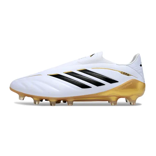 Chuteira Campo Adidas Copa Pure 3 Laceless Elite FG - Road To Glory Branco e Dourado