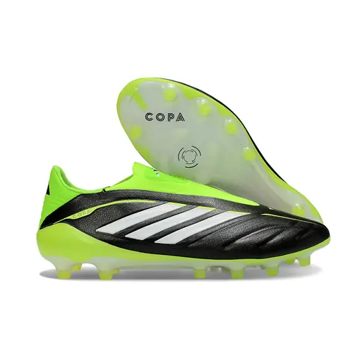 Chuteira Campo Adidas Copa Pure 3 Laceless Elite FG - Radiant Blaze Preta, Verde e Branca
