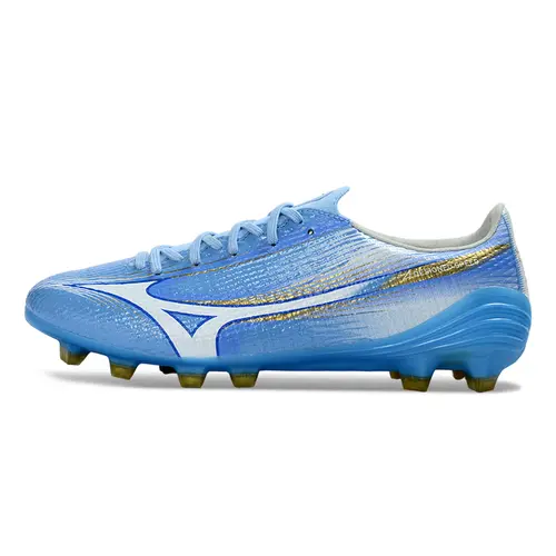 Chuteira Campo Mizuno Alpha III FG Azul e Branco - Unity Sky