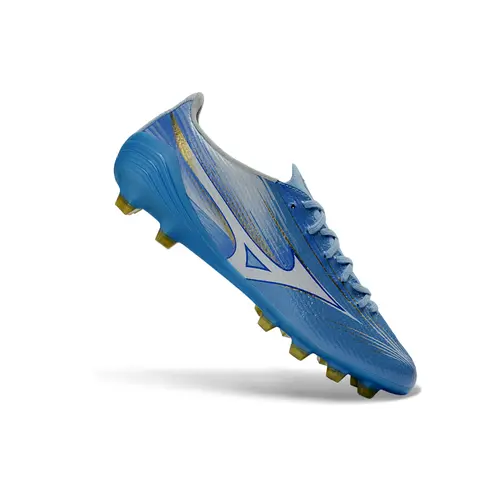 Chuteira Campo Mizuno Alpha III FG Azul e Branco - Unity Sky