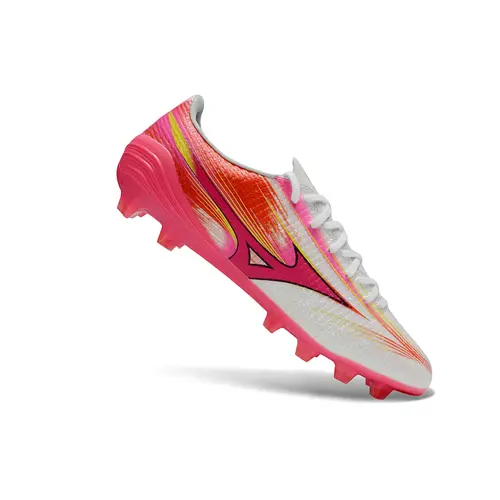 Chuteira Campo Mizuno Alpha III FG Rosa e Branco - Blazing Flair