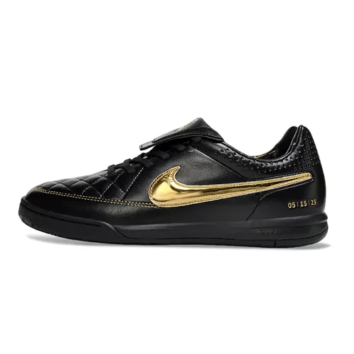 Chuteira Futsal Nike Tiempo IC Ronaldinho Preto e Dourado