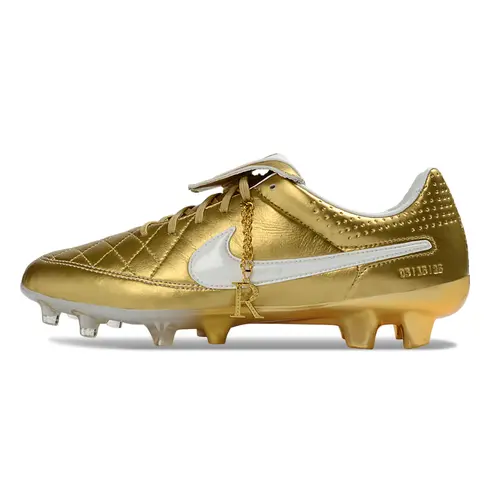Chuteira Campo Nike Tiempo R10 Dourado FG - Ronaldinho