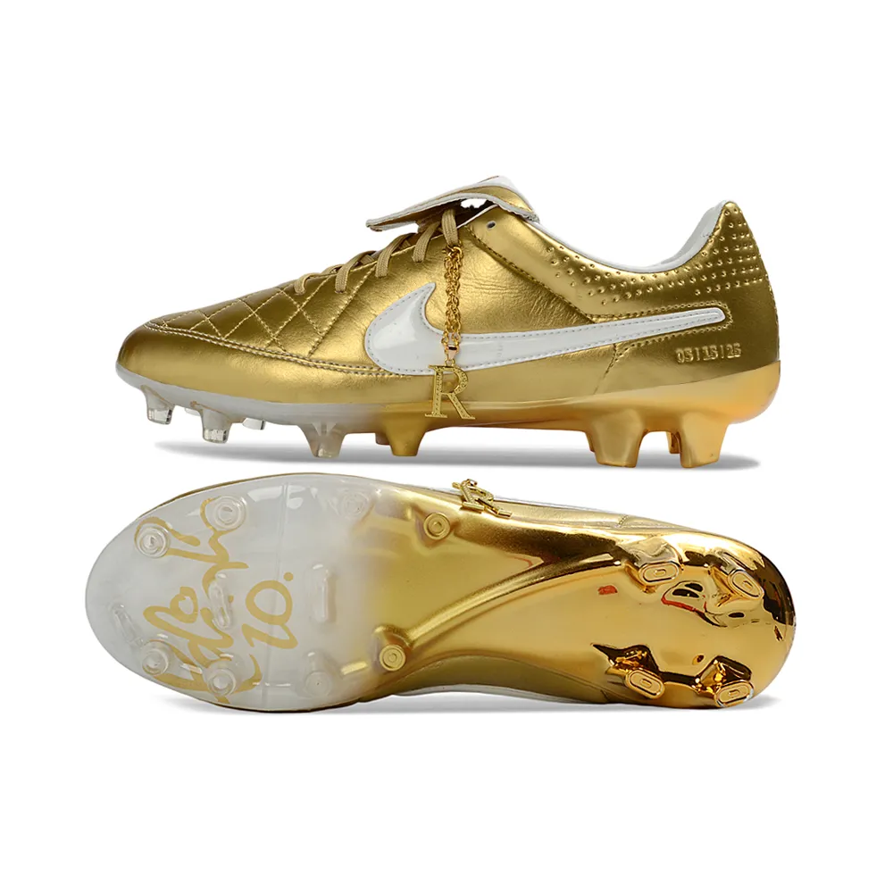 Nike Tiempo R10 Dourado FG Ronaldinho | Conforto e Controle