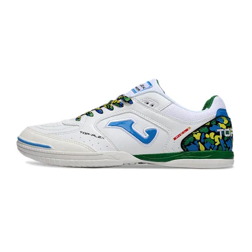 Chuteira Futsal Joma Top Flex Rebound IC Branco, Azul e Verde