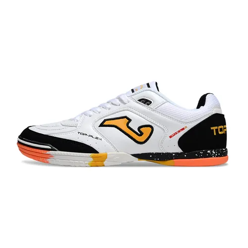 Chuteira Futsal Joma Top Flex Rebound IC Branco, Preto e Laranja