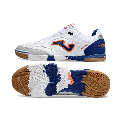 Chuteira Futsal Joma Top Flex Rebound IC Branco e Azul