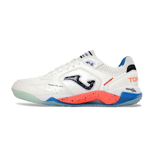 Chuteira Futsal Joma Top Flex Plus Rebound IC Branco, Azul e Rosa