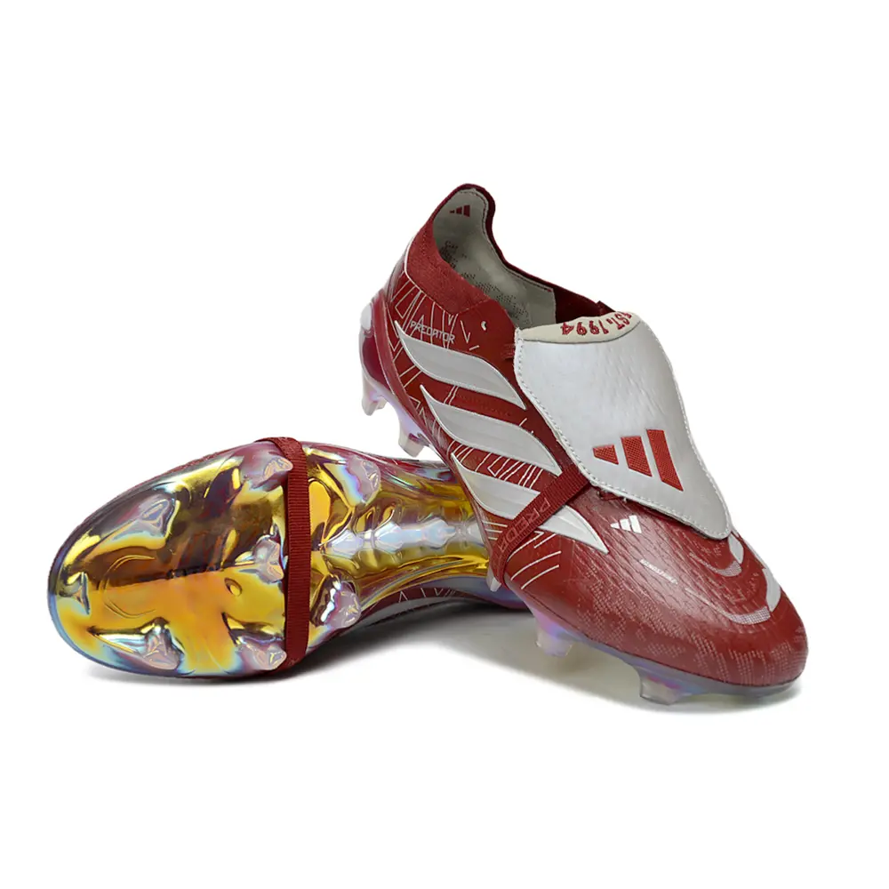 Chuteira Campo Adidas Predator Tongue 26 Elite FG Vinho e Branco