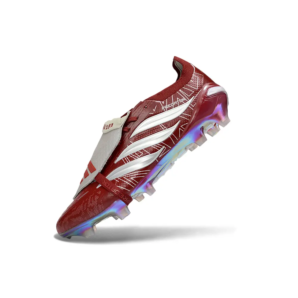 Chuteira Campo Adidas Predator Tongue 26 Elite FG Vinho e Branco