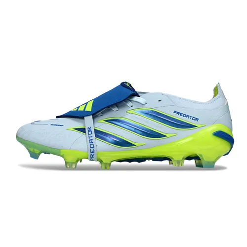 Chuteira Campo Adidas Predator Tongue 26 Elite FG Azul e Verde