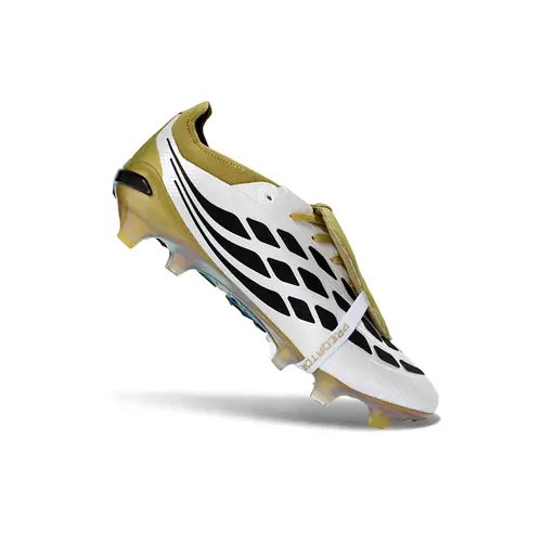 Chuteira Campo Adidas Predator Tongue 26 Elite FG Branco e Bege
