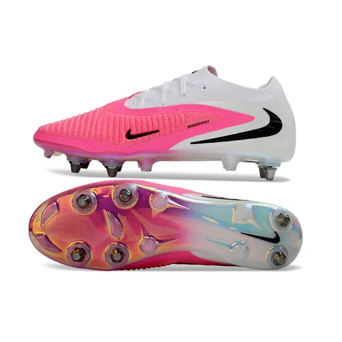 Chuteira Campo Nike Phantom GX 6 Elite Trava Mista Branco e Rosa