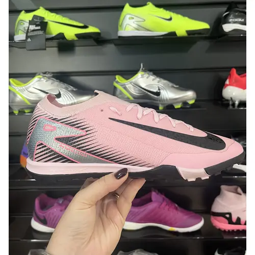 Chuteira Society Nike Air Zoom Mercurial Vapor 16 Elite TF Rosa e Preto - Pronta Entrega