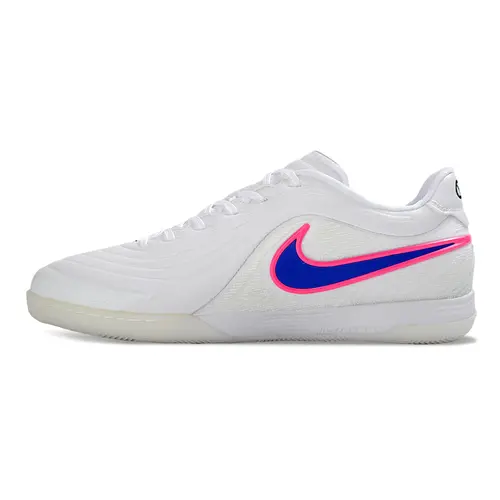 Chuteira Futsal Nike Tiempo React Gato IC Branco, Azul e Rosa
