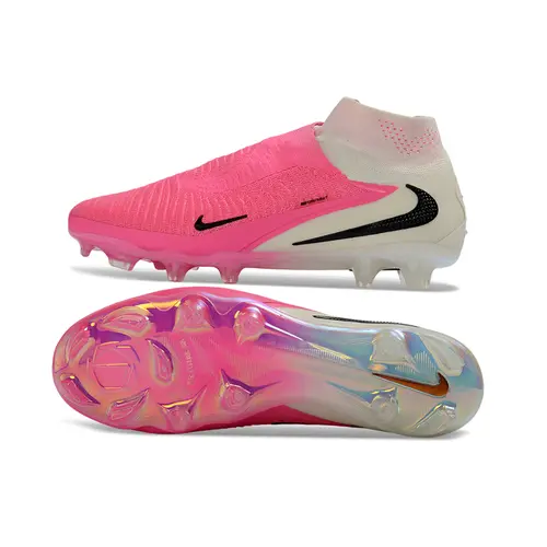 Chuteira Campo Nike Phantom GX 6 DF Elite FG Branco, Rosa e Preto