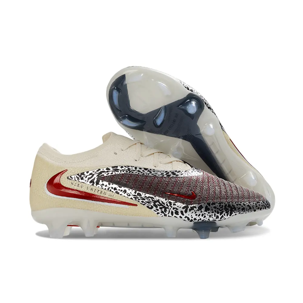Chuteira Campo Nike Phantom GX 6 Elite FG Bege e Bordô
