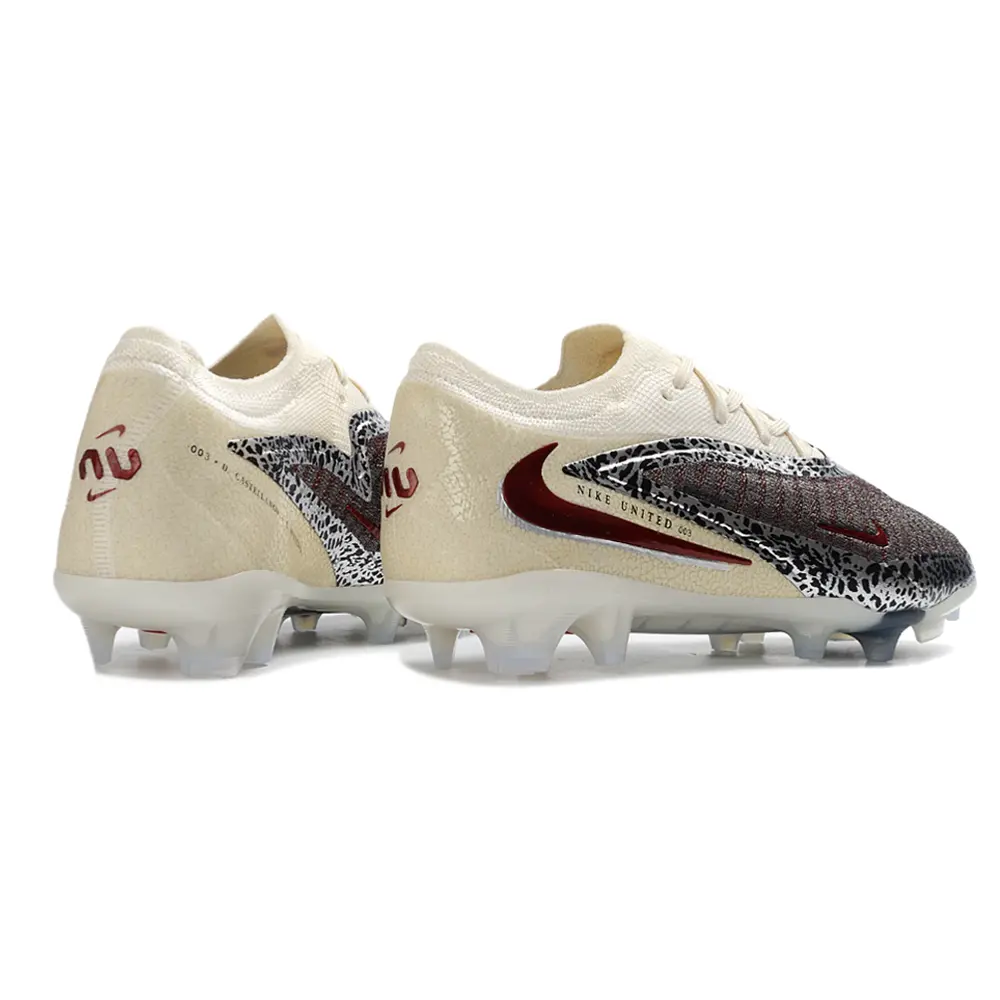Chuteira Campo Nike Phantom GX 6 Elite FG Bege e Bordô