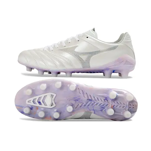 Chuteira Campo Mizuno Morelia Neo 4 Beta FG Branco e Lilas