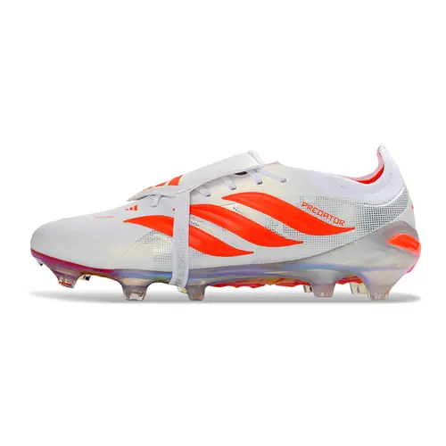 Chuteira Campo Adidas Predator Tongue 26 Elite FG Branco e Laranja