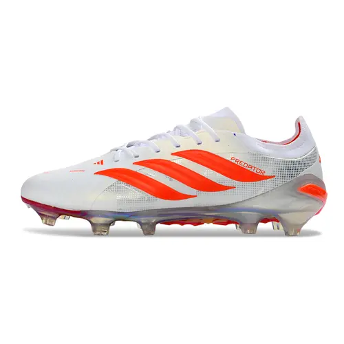 Chuteira Campo Adidas Predator 26 Elite FG Branco e Laranja