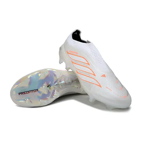 Chuteira Campo Adidas Predator LL 26 Elite FG Branco e Laranja
