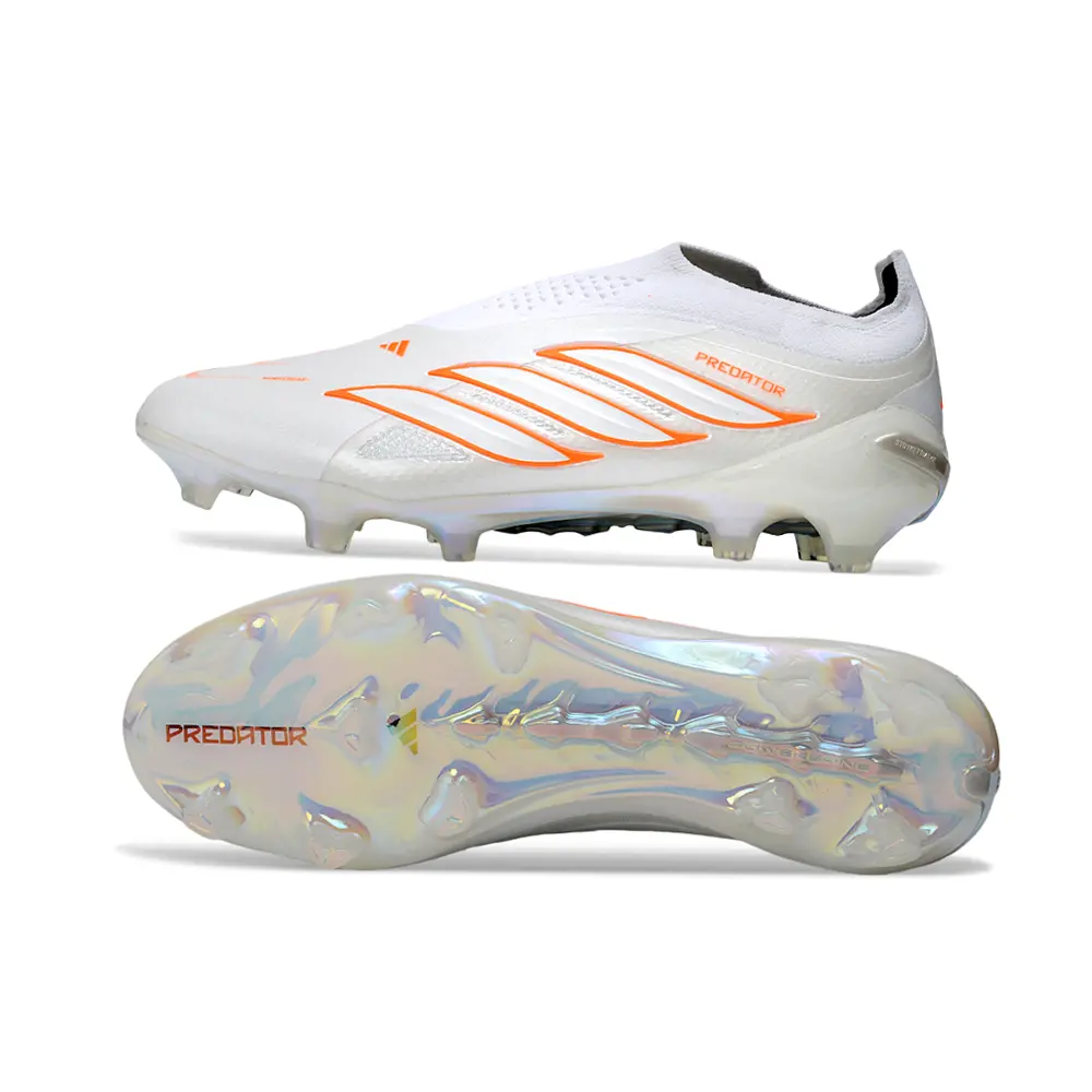 Chuteira Campo Adidas Predator LL 26 Elite FG Branco e Laranja