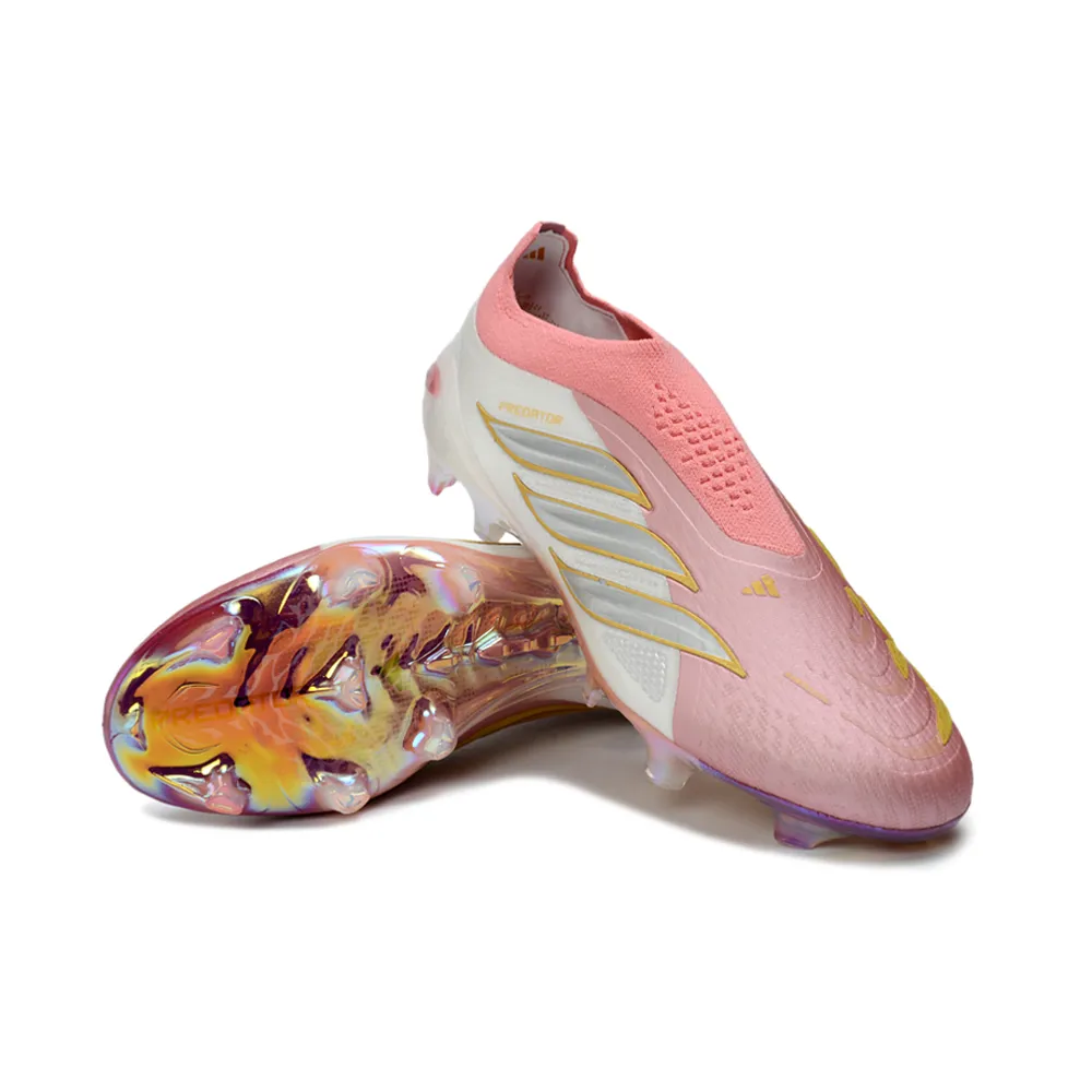 Chuteira Campo Adidas Predator LL 26 Elite FG Rosa e Branco